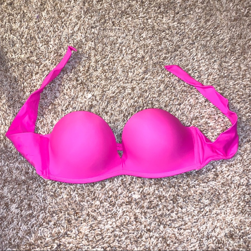 Hot Pink Strapless Swim Suit Top